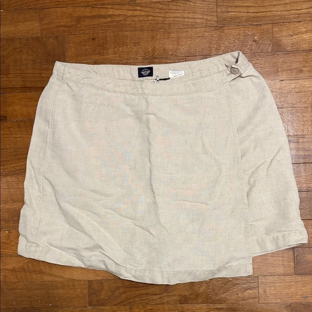 Vintage Dockers Tan Women's Skort with‎ Button Detail big linen cotton